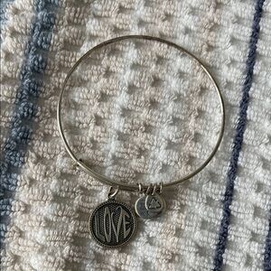 Alex and Ani Silver Love Charm Bangle Bracelet